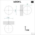 Gałka meblowa Moon 52 Miedziana rysunek techniczny