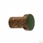 Wieszak ścienny Simple Drewniany Emaliowany Ciemny Zielony - Olej Przyciemniający