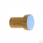 Wieszak ścienny Simple Drewniany Emaliowany Jasny Niebieski - Olej Bezbarwny Półmat