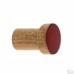 Wieszak ścienny Simple Drewniany Emaliowany Ciemny Czerwony - Olej Bezbarwny Półmat