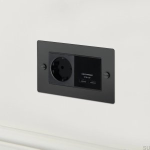 Gniazdo pojedyncze 2G Euro Socket z USB Czarne
