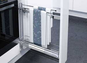 Wysuwany wkład K-150 półka i wieszaki Biały/chrom