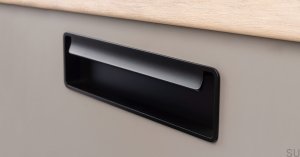 Uchwyt meblowy wpuszczany Fold Metalowy Czarny Mat