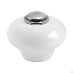 Gałka meblowa 409 Porcelanowa Postarzane srebro