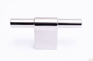 Uchwyt meblowy T-Bar Line 12 Srebrny stalowy polerowany