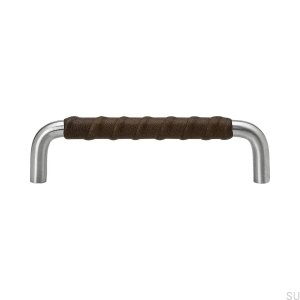 Furniture handle Long Ss-A 192 Steel stainless BrownLeather