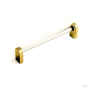 Uchwyt meblowy podłużny Art Deco 1 Mosiężny z pleksi
