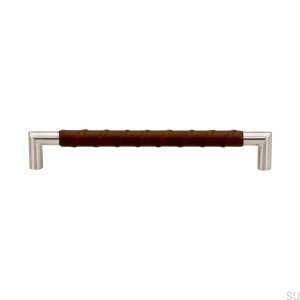Furniture handle Long Norma 12 192 BrownLeather Steel stainless