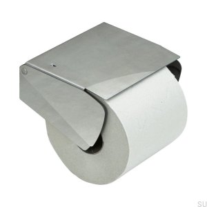 Solid Uchwyt Na Papier Toaletowy  z pokrywką Srebrny szczotkowana