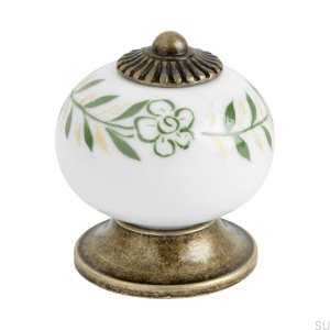 Gałka meblowa 8131 Porcelanowa postarzane złoto