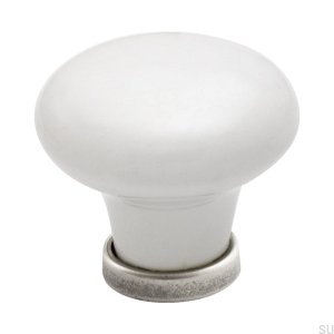 Gałka meblowa 24136 Porcelanowa postarzane srebro