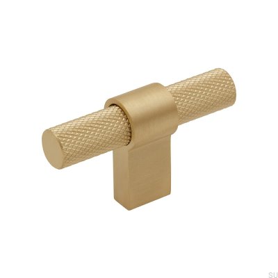 Furniture knob T-Bar Helix Brushed Gold