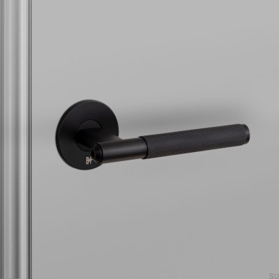 One-sided Linear Fixed Black door handle (Welders Black)