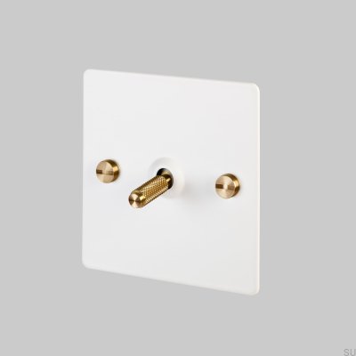 Single switch 1G White/Brass [El330] English standard