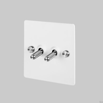 Double Switch 2G White/Steel [El431] English standard