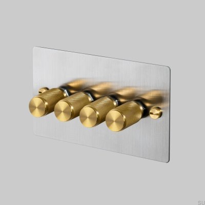 Switch - Premium 4G Dimmer Steel/Brass [El810P] English standard