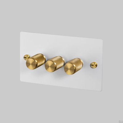 Switch - Premium 3G Dimmer White/Brass [El730P] English standard