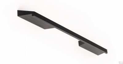 Uchwyt meblowy podłużny Rail 192  Aluminiowy Czarny Szczotkowany