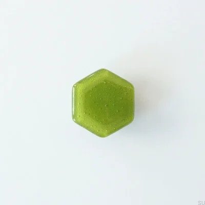 Gałka meblowa Hexagon Szklana Zielona