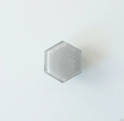 Hexagon Glass Furniture Knob Gray