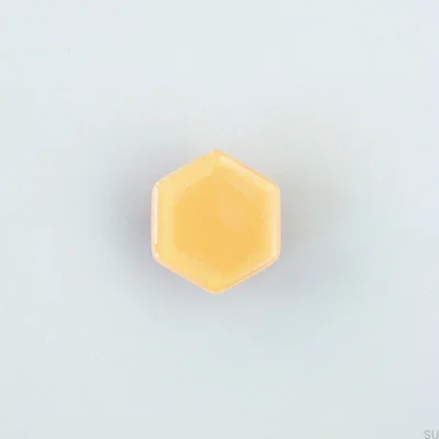 Hexagon Glass Furniture Knob Cream