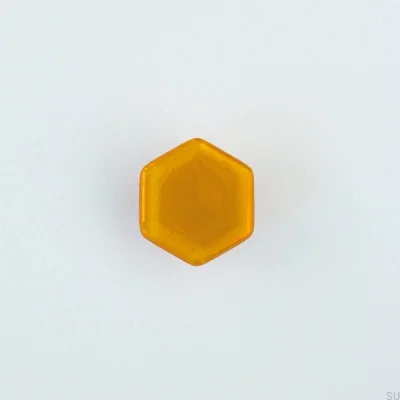 Gałka meblowa Hexagon Szklana Miodowa