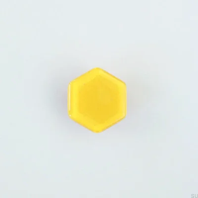 Gałka meblowa Hexagon Szklana Żółta