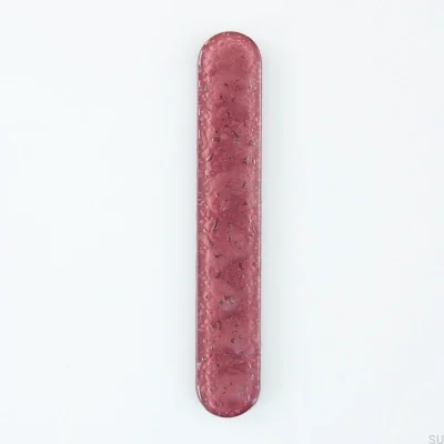 Oblong furniture handle Round 128 Glass Dusty Pink