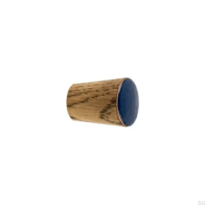 Gałka meblowa Simple Cone Drewniana Emaliowana Morski Granat Olej Przyciemniający