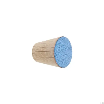 Möbelknopf Melange Holz Blau Emailliert - Ölweiß