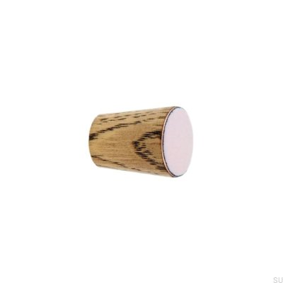 Gałka meblowa Simple Cone Drewniana Emaliowana Jasny Różowy Olej Przyciemniający