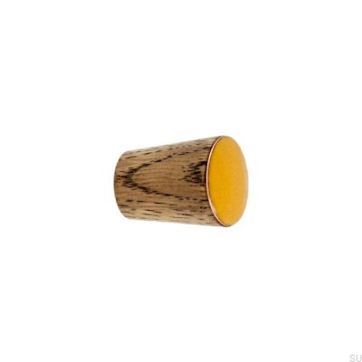 Gałka meblowa Simple Cone Drewniana Emaliowana Pomarańczowa Olej Przyciemniający