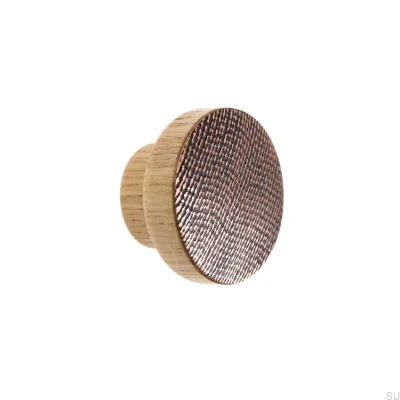 Furniture knob Stamp Copper - Colorless Semi-matte Oil