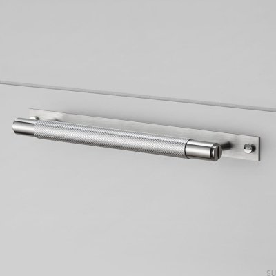 Furniture handle with Pull bar Plate Medium Steel Silver