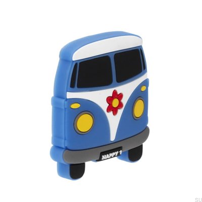 Möbelknopf H233 Rubber Blue Bus
