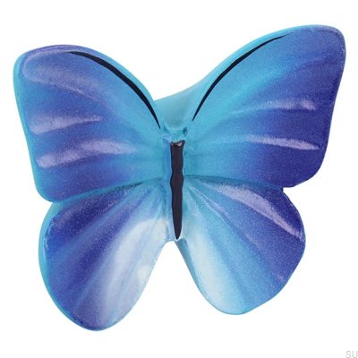Möbelknopf H044 Schmetterling Kunststoff Blau