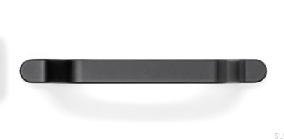 Elongated furniture handle Belt 160 Metal Black Matt