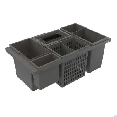 System pojemników do segregacji odpadów Cube Basic 800 Eco Ciemnoszary