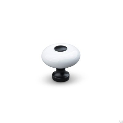 Tods 30 Porcelain furniture knob, white and black