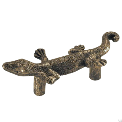 Elongated furniture handle for Lizard Antique bronze
