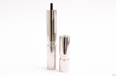 Zylinder 170 Möbelbein Schwarz Aluminium