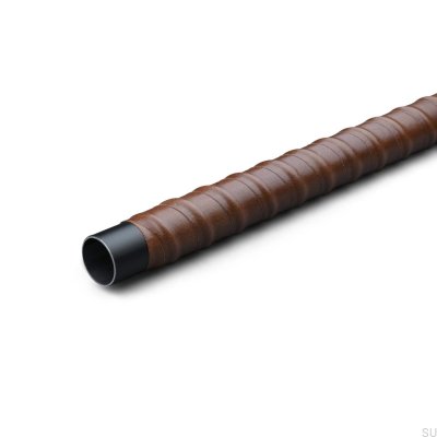 Rod Wrapped 458 Metal Black Wardrobe Rod with Brown Leather