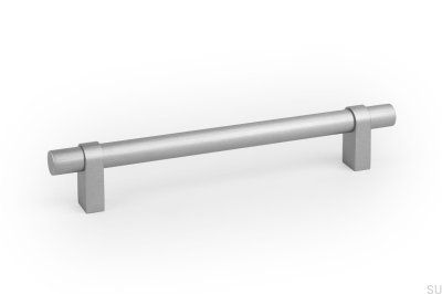 Nobb 192 elongated furniture handle, brushed aluminum