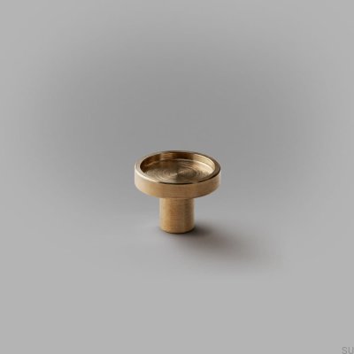 Furniture knob Ina S Short Brass Brushed Unpainted