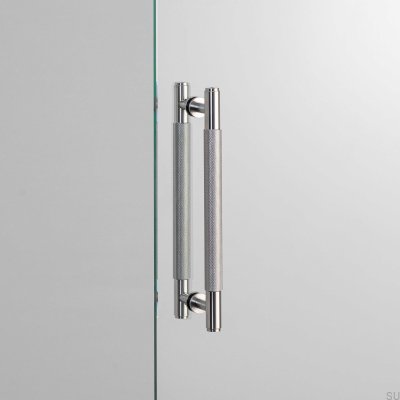 Double-sided furniture handle Pull Bar Double-sided Steel Silver