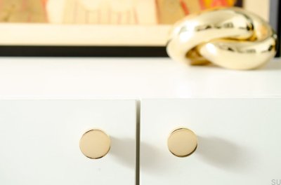 Furniture knob Dot 30 Polished Brass Unpainted