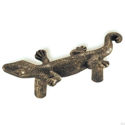 Elongated furniture handle for Lizard Antique bronze