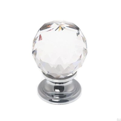 Furniture knob 9992 Swarovski crystal with silver base