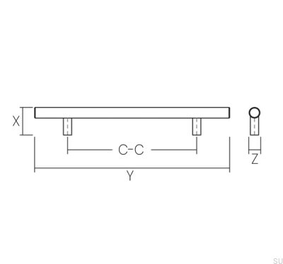Uchwyt meblowy podłużny Vs-C 128 Srebrny