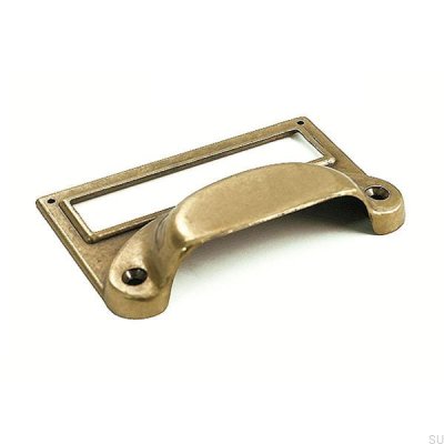 Uchwyt meblowy muszlowy z etykietą Antyczne Złoto